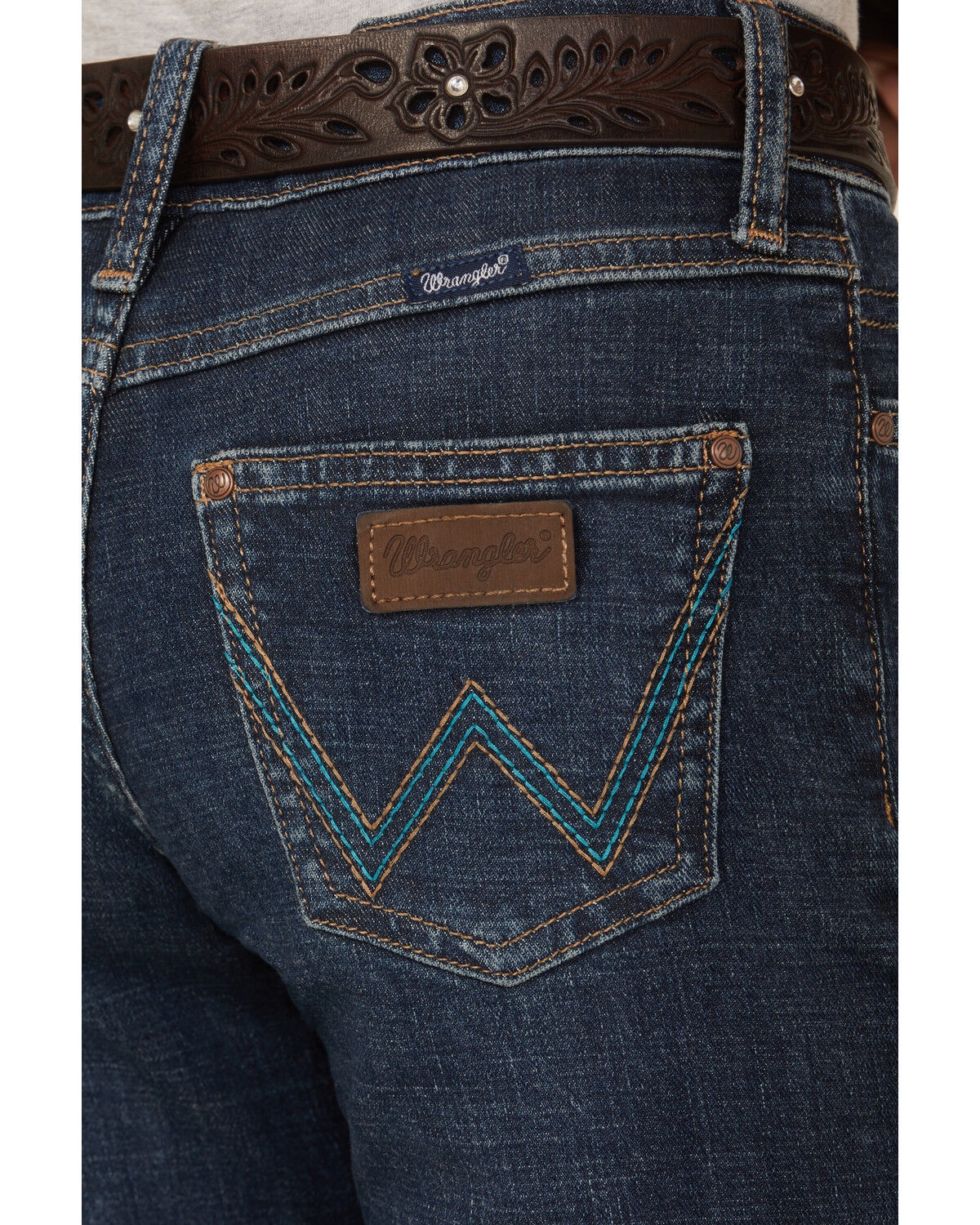 Image #2 - Wrangler Girls' Trouser Stretch Denim Jeans, Blue, hi-res