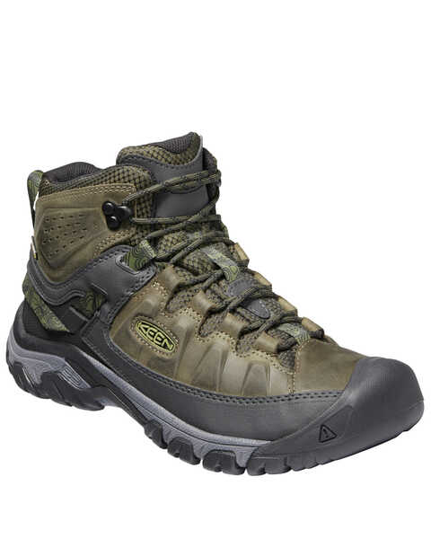 Image #1 - Keen Men's Targhee III Waterproof Hiking Boots - Soft Toe, Green, hi-res