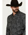 Image #2 - Panhandle Men's Paisley Print Long Sleeve Snap Performance Western Shirt , Charcoal, hi-res