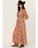 Image #2 - Shyanne Women's Chiffon Floral Print Maxi Dress, Taupe, hi-res