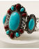 Image #2 - Shyanne Women's Wild Soul Large Turquoise & Red Cuff Bracelet, Silver, hi-res