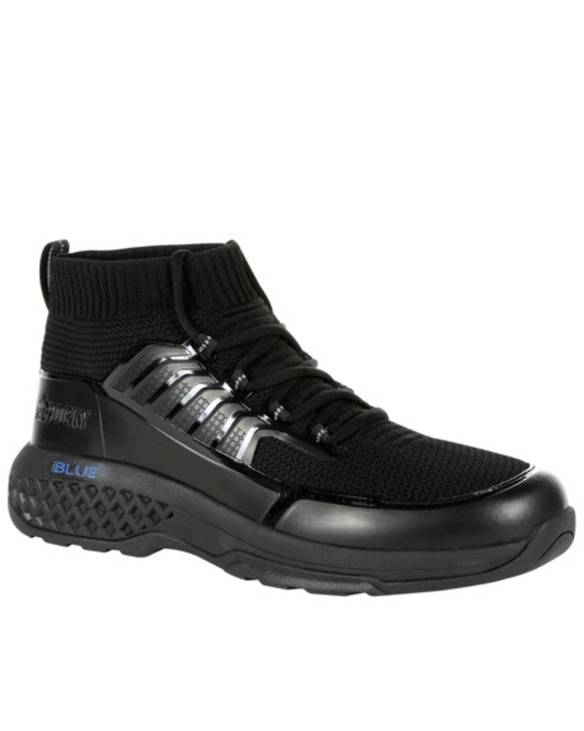 Image #1 - Rocky Men's Code Blue Knit Serive Boots - Soft Toe, Black, hi-res