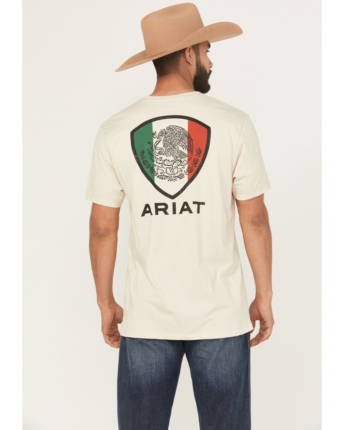 Ariat Men's Tenochitlan Shield Short Sleeve Graphic T-Shirt, Natural, hi-res