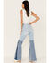 Image #4 - Shyanne Women's Two Tone Seamed Light Wash High Rise Flare Jeans, Dark Wash, hi-res