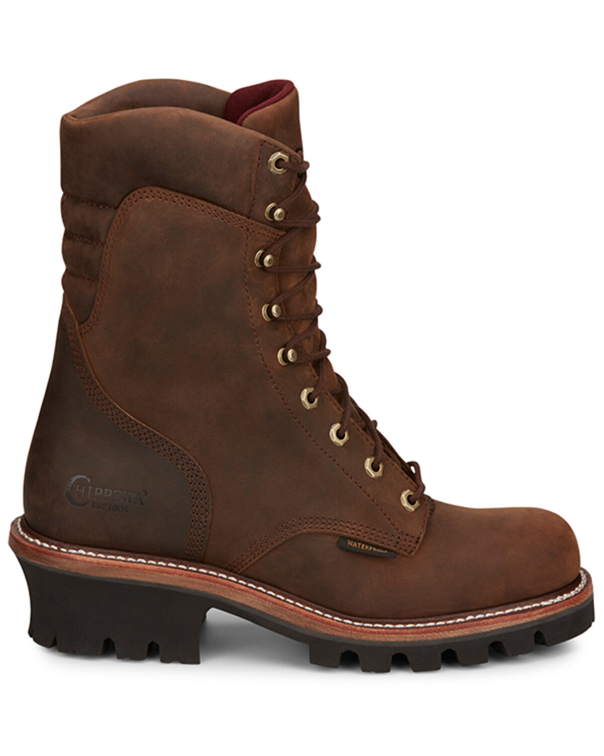 Image #2 - Chippewa Men's Super DNA 9" Waterproof Logger Work Boots - Soft Toe, Brown, hi-res