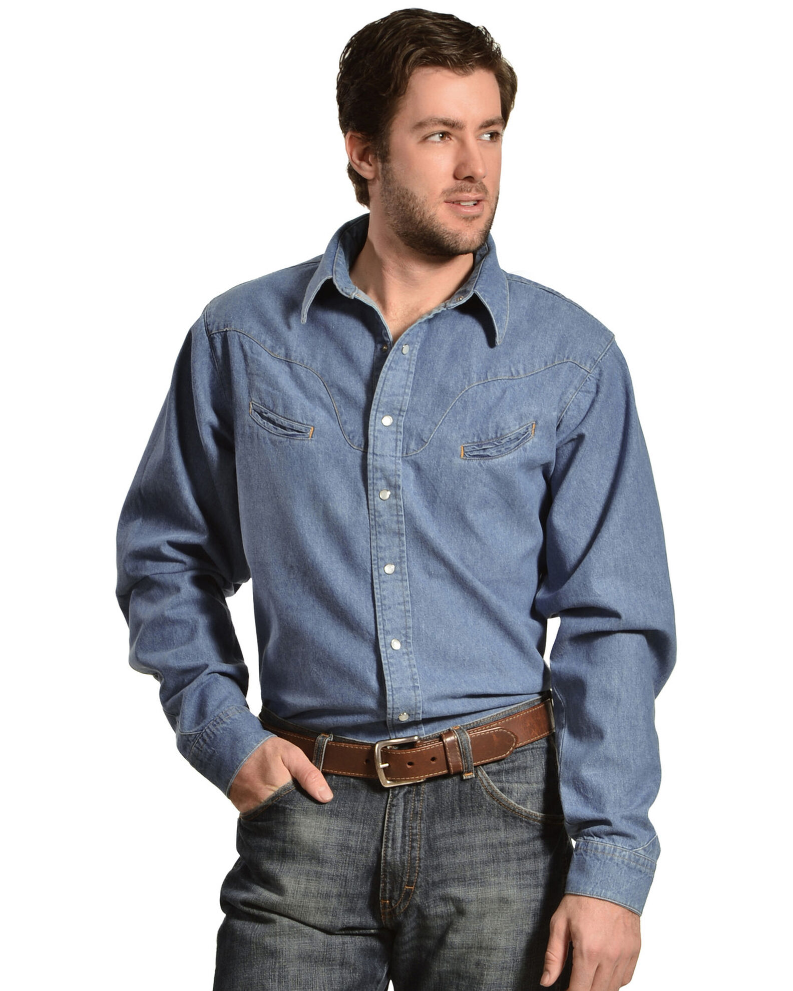 Long sleeve denim work shirt clearance