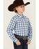 Image #2 - Ariat Boys' Plaid Print Long Sleeve Button-Down Western Shirt , Blue, hi-res