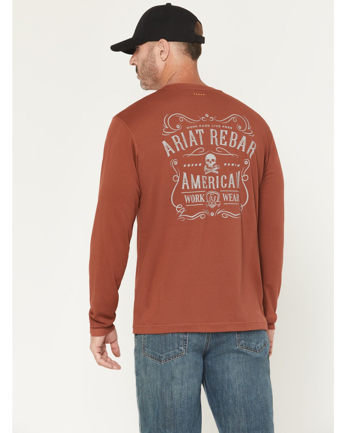 Image #1 - Ariat Men's Rebar Heat Fighter Long Sleeve Work Shirt, Rust Copper, hi-res