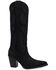 Image #2 - Dingo Women's Evita Tall Suede Western Boots - Snip Toe, Black, hi-res