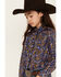 Image #2 - Cruel Girl Girls' Southwestern Stripe Print Long Sleeve Snap Western Shirt, Navy, hi-res