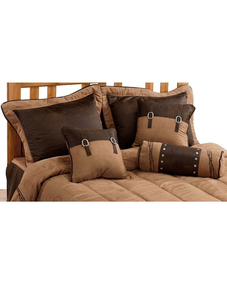 HiEnd Accents Barbed Wire Embroidery Bed In A Bag Set - Full Size, Dark Brown, hi-res