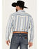 Image #4 - Scully Men's Serape Striped Long Sleeve Pearl Snap Western Shirt, Light Blue, hi-res