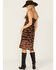 Image #4 - Shyanne Women's Printed Chiffon Sleeveless Slit Dress, Dark Brown, hi-res