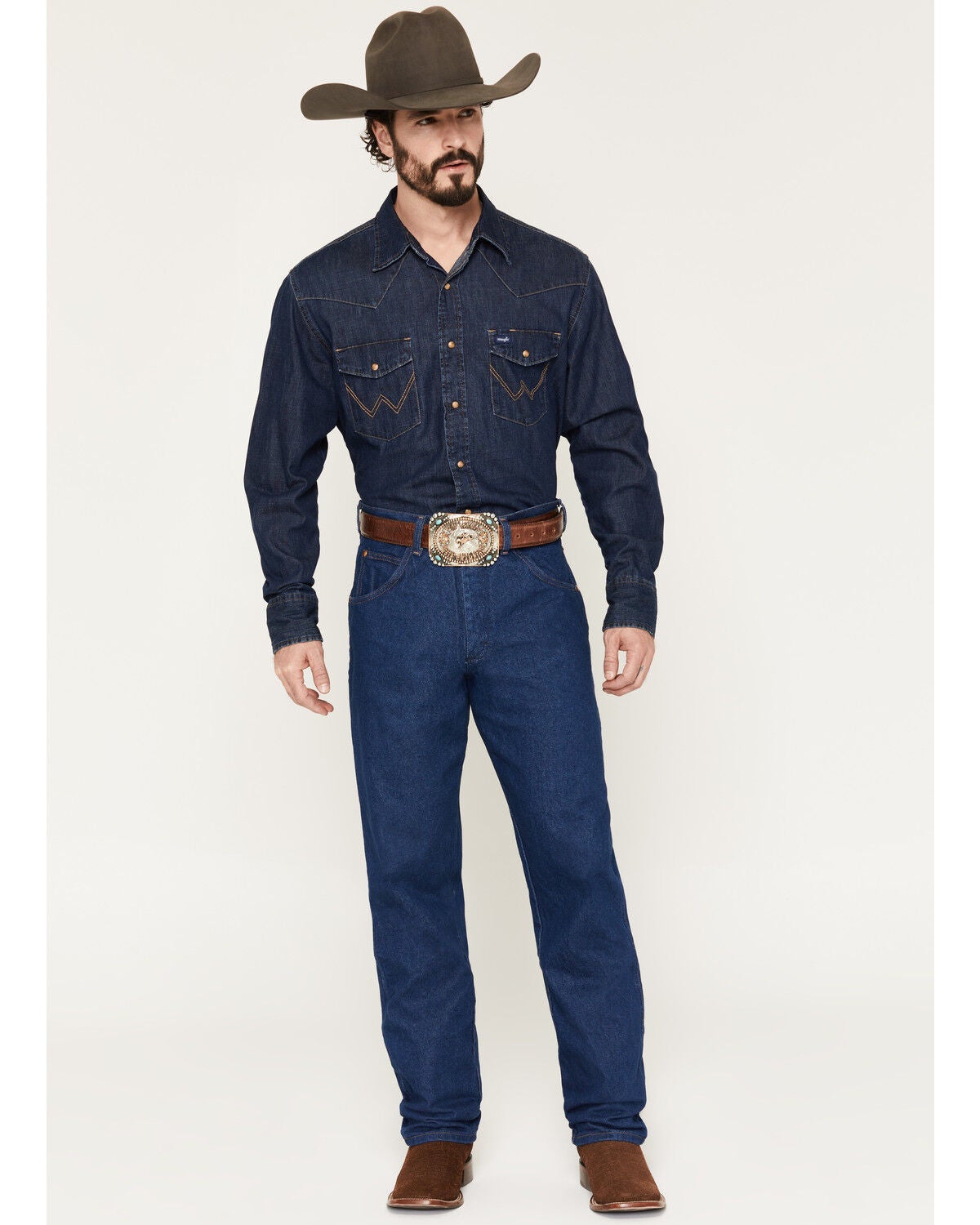 Image #1 - Wrangler 31MWZ Cowboy Cut Relaxed Fit Prewashed Jeans, Indigo, hi-res