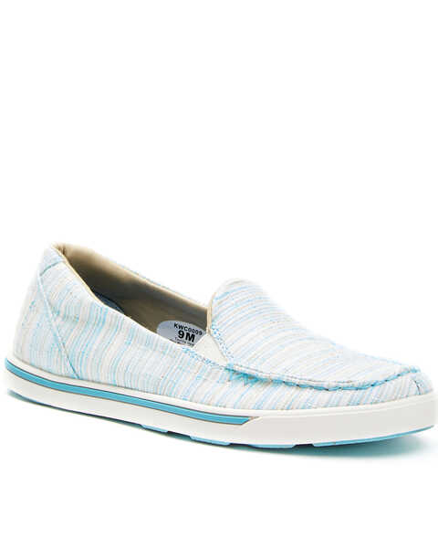 Wrangler Footwear Retro Women's Casual Shoes - Moc Toe, Blue, hi-res