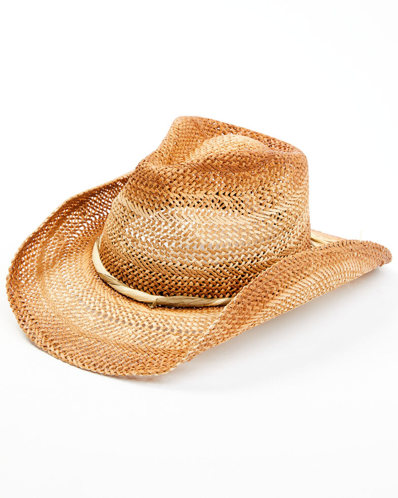 Shyanne Women's Thonny Western Straw Hat, Tan, hi-res