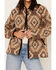 Image #3 - Cripple Creek Women's Southwestern Print Concho Jacket, Brown, hi-res