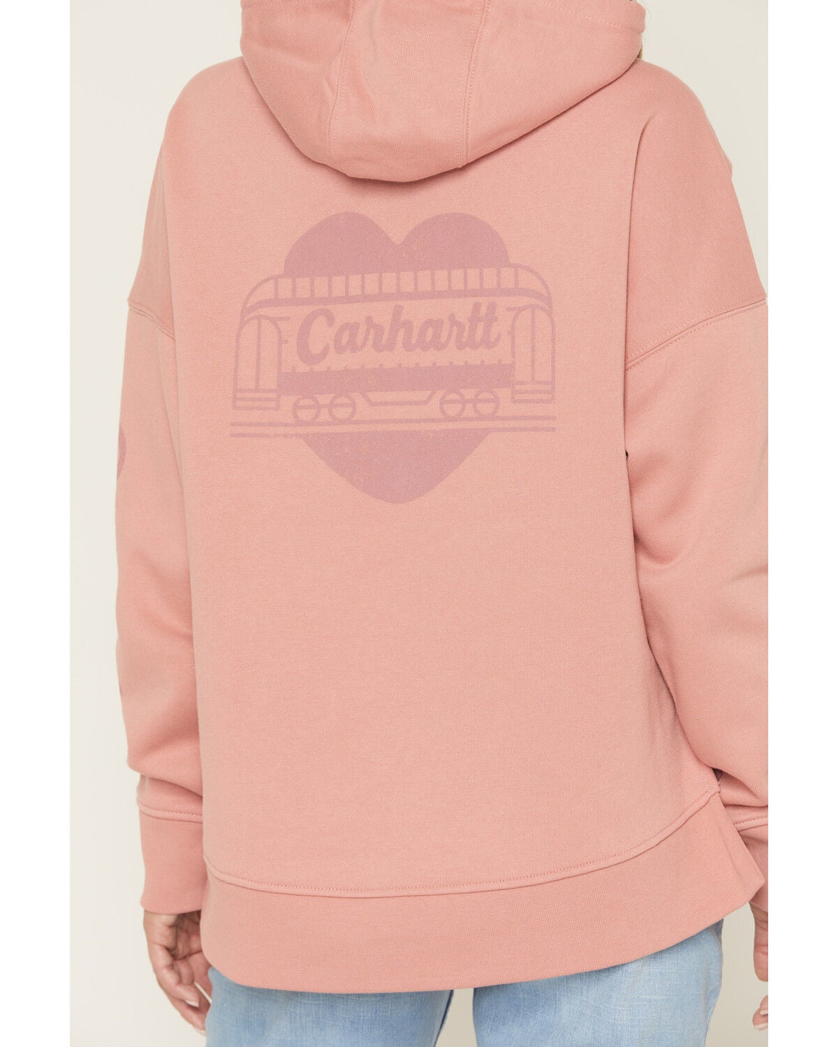 Image #4 - Carhartt Women's Oversized Midweight Graphic Work Hoodie, Rose, hi-res