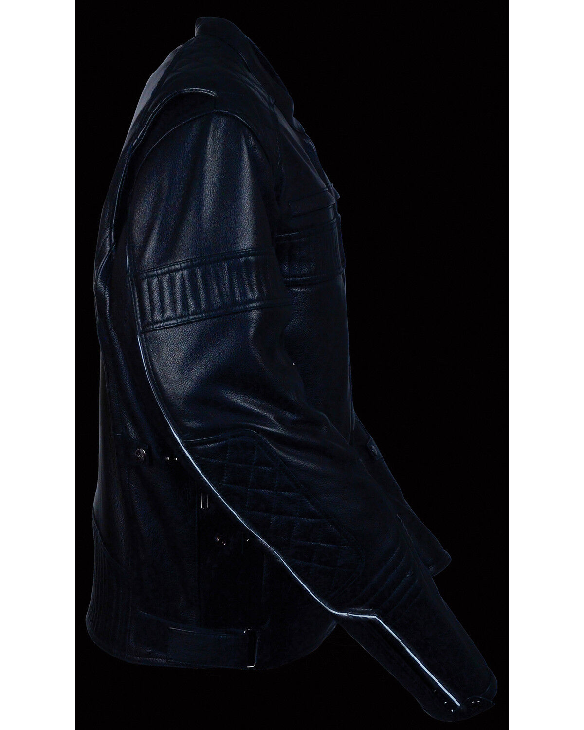 Image #4 - Milwaukee Leather Men's Black Quilted Pattern Scooter Jacket - Big 5X, Black, hi-res