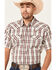 Moonshine Spirit Men's TNT Large Plaid Short Sleeve Snap Western Shirt , White, hi-res