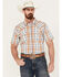 Image #1 - Cody James Men's Spectator Plaid Print Short Sleeve Snap Western Shirt, White, hi-res