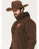 Image #3 - Seager Men's Rodeo Graphic Hooded Sweatshirt, Brown, hi-res