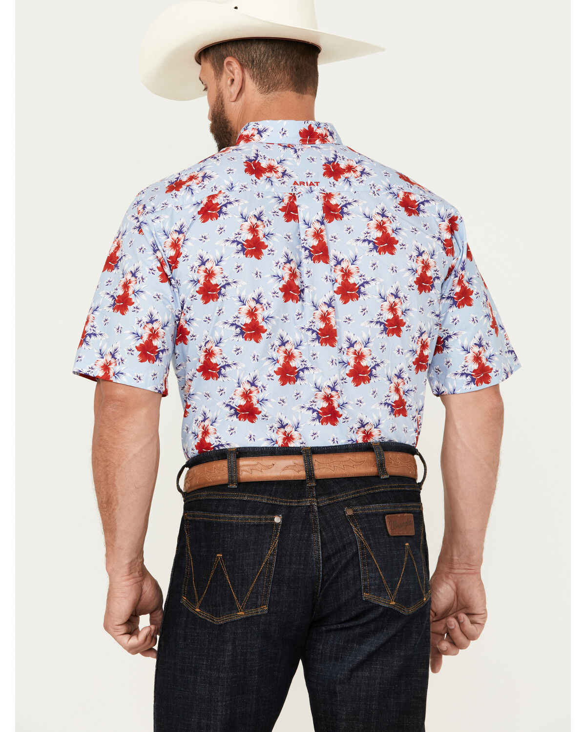 Image #4 - Ariat Men's Jeremiah Floral Print Button-Down Short Sleeve Western Shirt, , hi-res