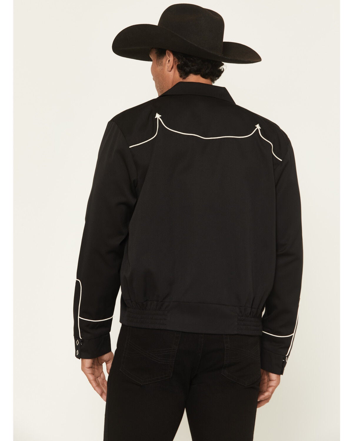 Image #4 - Scully Men's Western Embroidered Snap Jacket, Dark Brown, hi-res