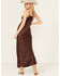Image #4 - Shyanne Women's Satin Back Crepe Cami Midi Dress, Dark Brown, hi-res