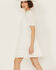 Image #4 - Yura Women's Lace Trim Short Sleeve Mini Dress, White, hi-res