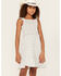 Image #1 - Hayden Girls' Ditsy Floral Print Smocked Dress, Off White, hi-res