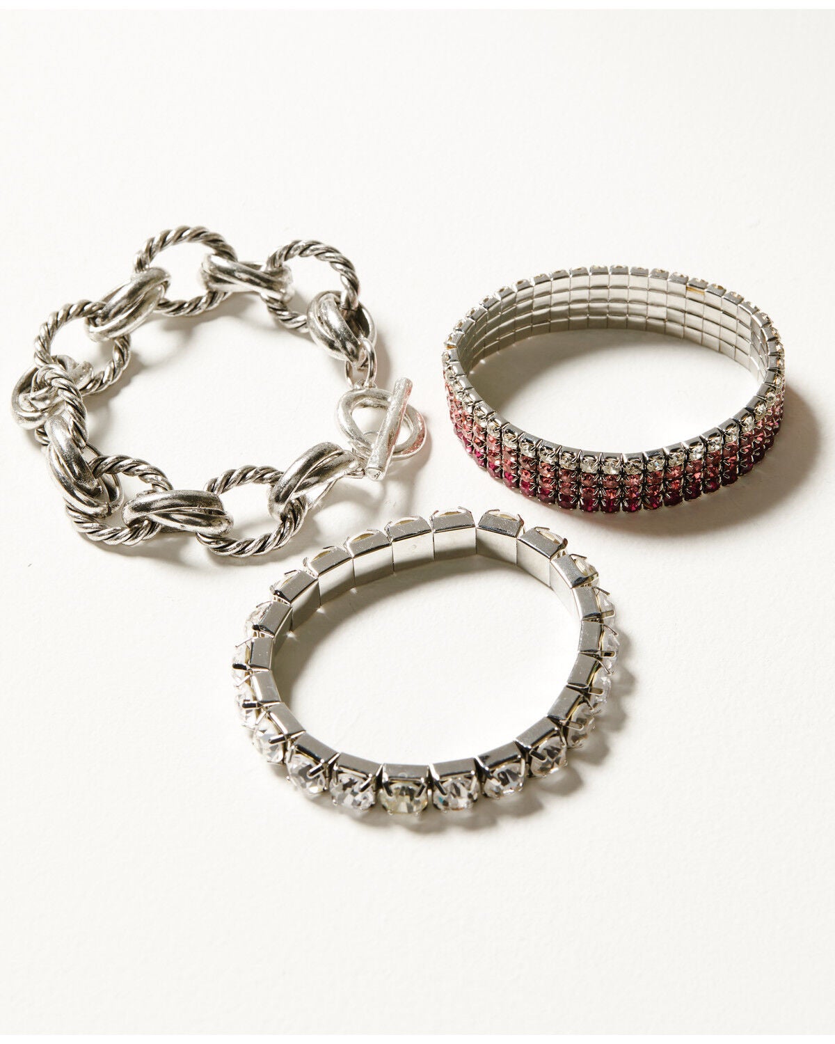 Idyllwind Women's 3-piece Waverly Bracelet Set, Silver, hi-res