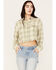 Image #1 - Cleo + Wolf Women's Long Sleeve Cropped Shirt, Green, hi-res