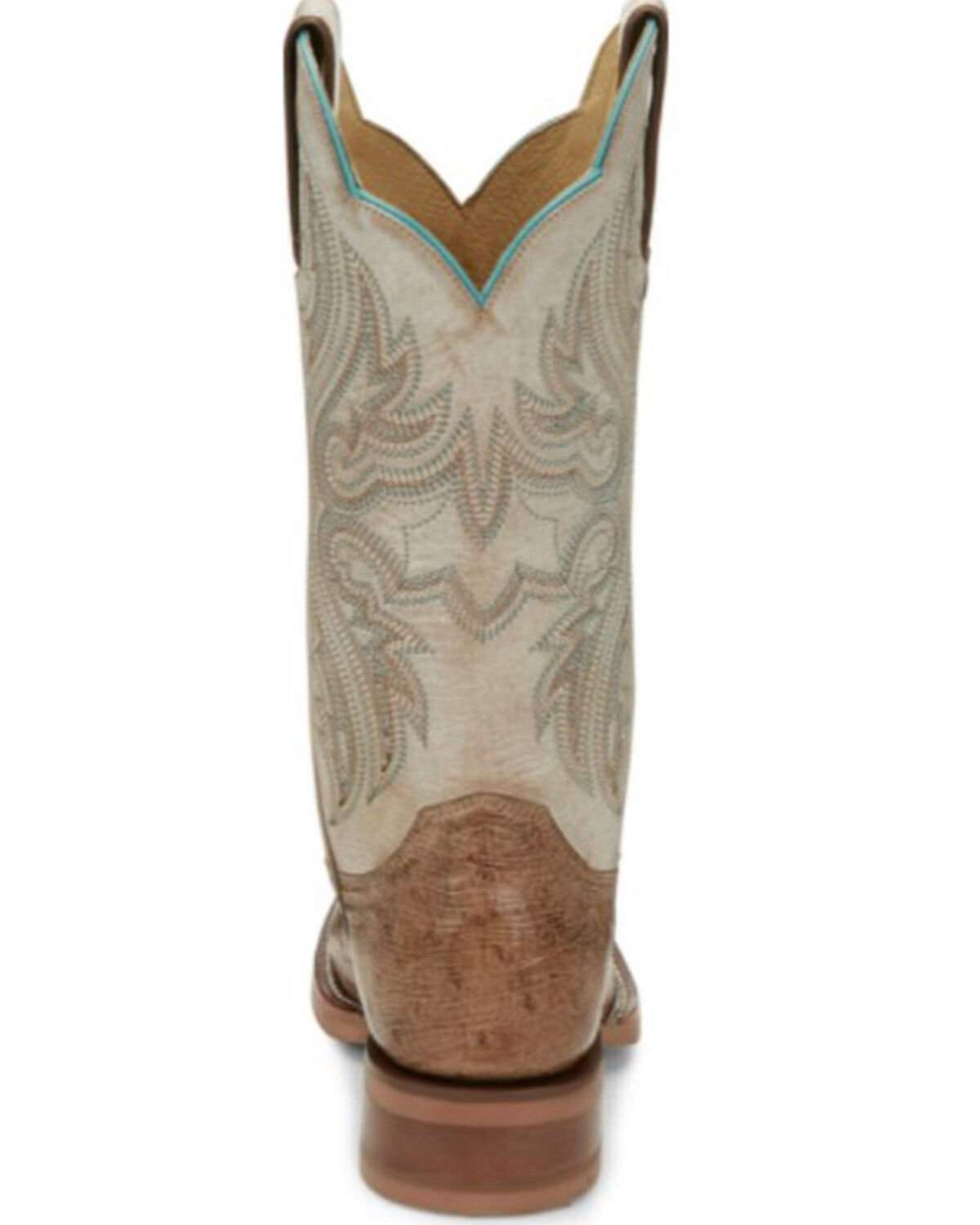 Image #4 - Justin Boots Women's Tan Smooth Ostrich Western Boots - Square Toe, Tan, hi-res