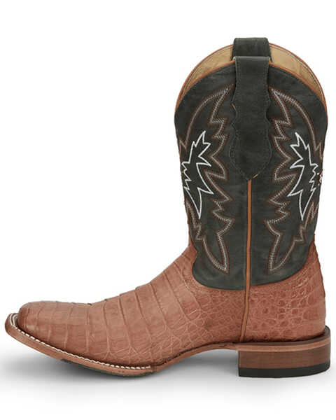 Image #3 - Justin Men's Haggard Exotic Caiman Western Boots - Broad Square Toe, Tan, hi-res