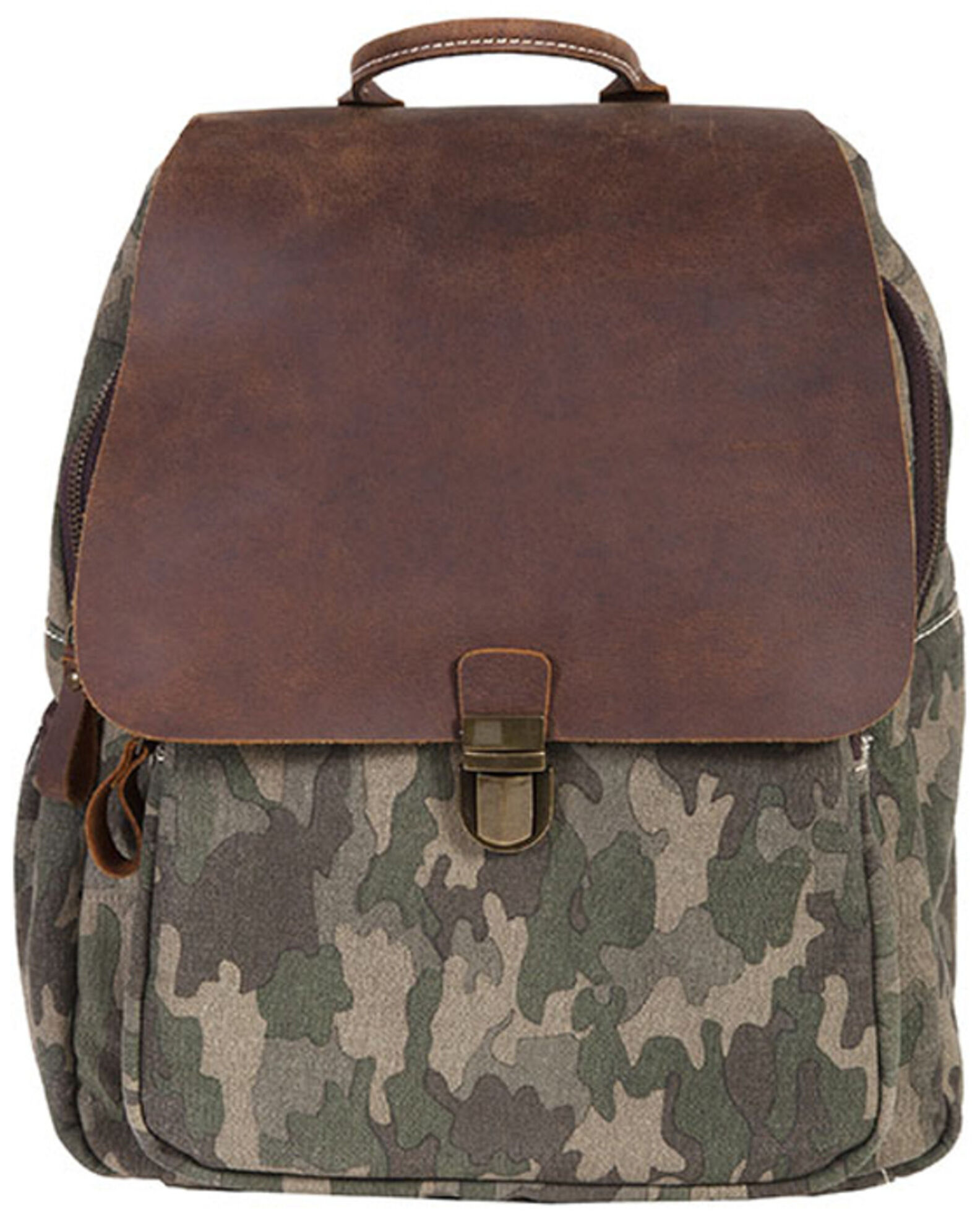 Scully Brown Leather Camo Backpack Sheplers
