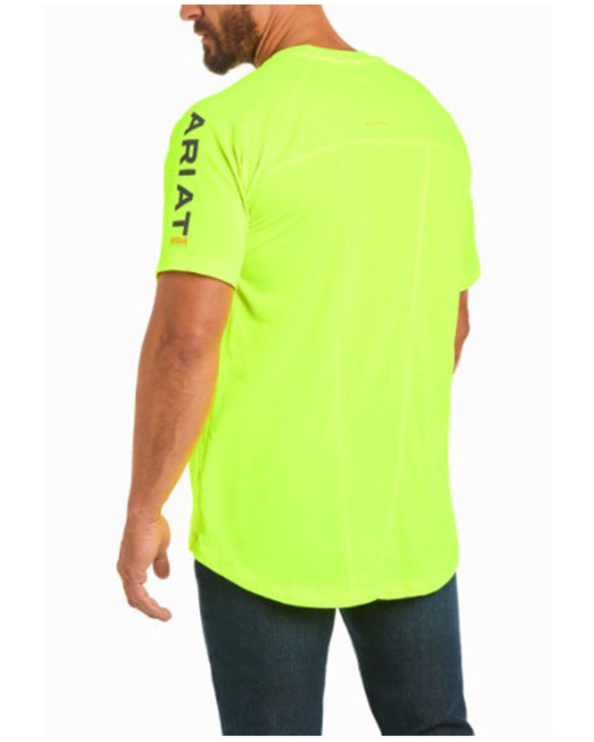 Image #2 - Ariat Men's Lime Rebar Heat Fighter Long Sleeve Work Pocket T-Shirt, Bright Green, hi-res