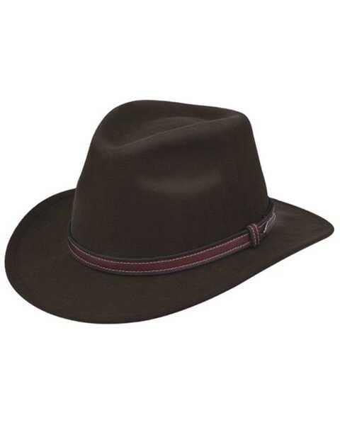 Black Creek Men's Crushable Felt Western Fashion Hat , Brown, hi-res
