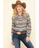 Image #1 - Ariat Women's Sunset Beauty Long Sleeve Western Shirt, Blue, hi-res