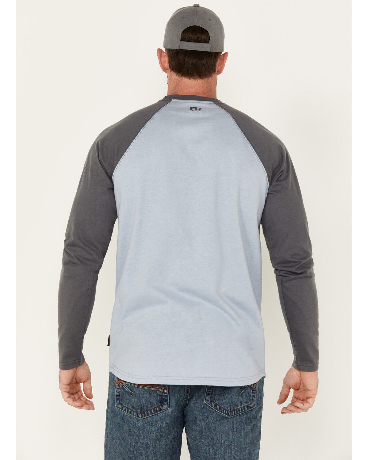 Image #4 - Cody James FR Men's Long Sleeve Baseball Work T-Shirt, Bright Blue, hi-res