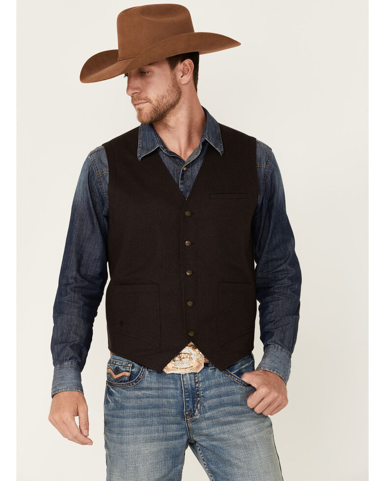 Moonshine Spirit Men's Heather Brown Ridgeline Button-Front Vest , Brown, hi-res