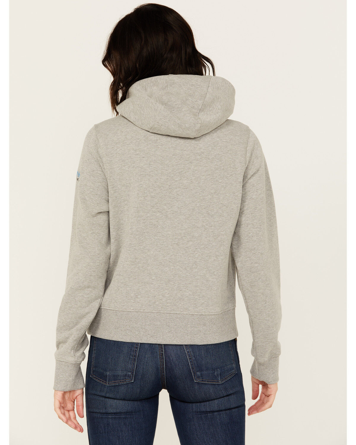 Image #4 - Ariat Women's Rebar Lightweight Cropped Hoodie, Heather Grey, hi-res