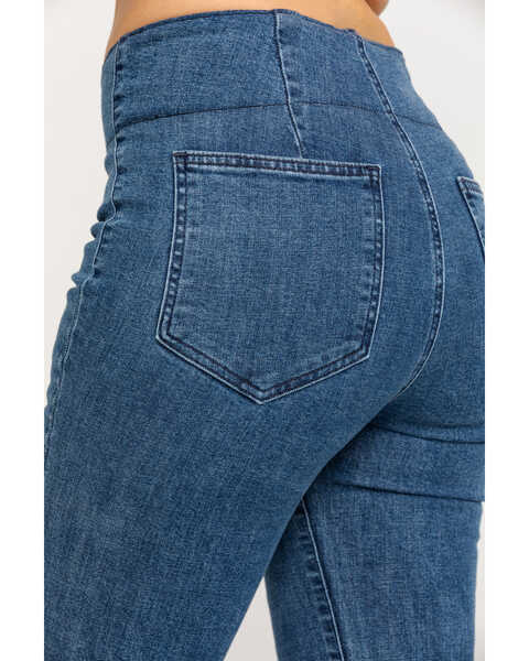 Image #4 - Show Me Your Mumu Women's Austin Pull On Flare Jeans, Blue, hi-res