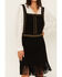 Image #4 - Vocal Women's Faux Suede Studded Fringe Dress, Black, hi-res