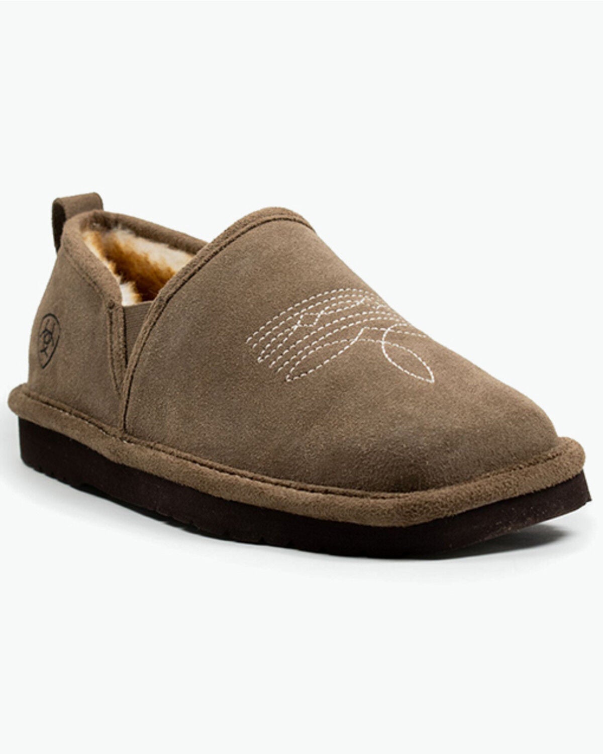 Image #1 - Ariat Men's Lasso Slippers - Broad Square Toe, Stone, hi-res