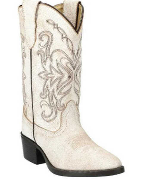 Image #1 - Smoky Mountain Girls' Carolina Western Boots - Pointed Toe , White, hi-res