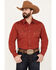 Image #1 - Wrangler Retro Men's Premium Solid Long Sleeve Snap Western Shirt - Tall , Red, hi-res