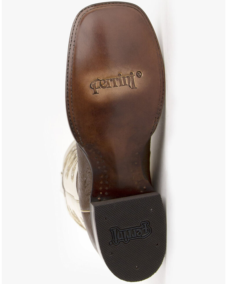 Ferrini Men's Smooth Quill Ostrich Exotic Boots - Square Toe , Kango, hi-res
