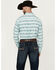 Image #4 - Ariat Men's Jefferson Southwestern Striped Long Sleeve Button-Down Western Shirt - Tall, Turquoise, hi-res