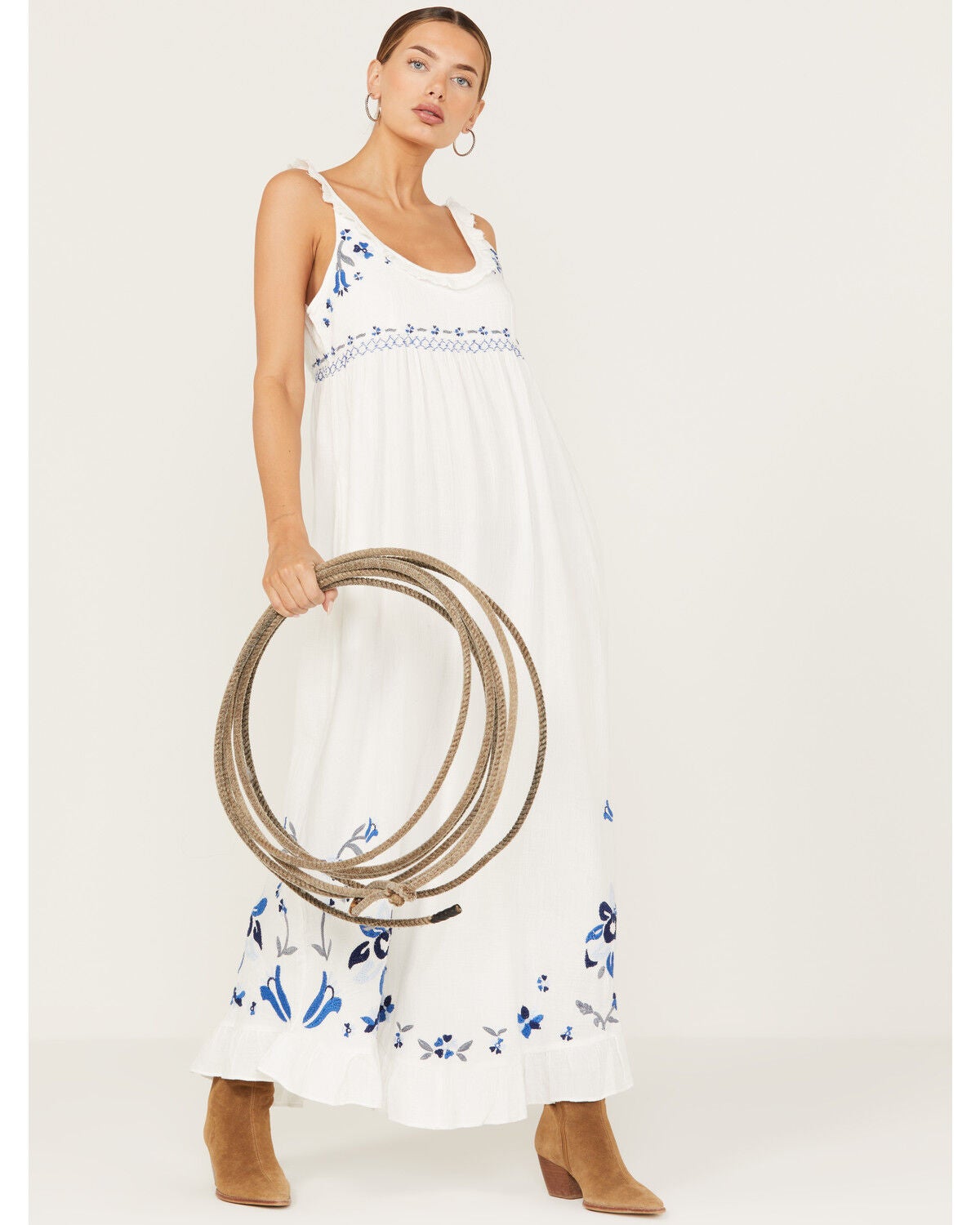 Free People Women's Magda Maxi Dress, Ivory, hi-res